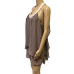 Si Style Sleeveless Flowing Layered Mini Dress or Tunic Blouse Womens Medium Purple Photo 2