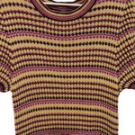 Free People Yellow Striped Metallic Knitted
Short Sleeve dress size large Photo 2