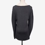 Nordstrom Black Long Sleeve Draped Shoulder Top Women’s Size M Soft Stretch Knit Photo 3