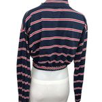 Sabo Skirt  Navy Blue Red Turtleneck Long Sleeve Crop Pullover Sweater Top Sz S Photo 1
