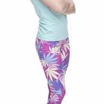 Women Weed Print Legging Pink Photo 3