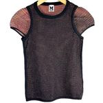 M Missoni Soft Knit Cap Sleeve Viscose Cotton Blend Top Size US 4 Stretch Photo 0
