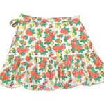 Roller Rabbit  Floral Wrap Mini Skirt size L White Multi Ponderosa Mary Light Photo 4
