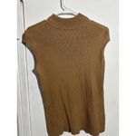 Coldwater Creek  ribbed mock neck sleeveless sweater in a rich bronze-brown S Photo 1