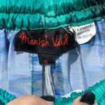 Manish Vaid Designer Beaded Crystal Printed Luxury Resort Harem Pants Size S Blue Photo 3