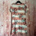 Vanilla Bay  Pink Floral White Striped French
Terry Knee Length Dress Photo 8