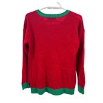 33 Degrees cat Christmas sweater tinsel bells s ugly sweater sequins embroidered Red Photo 1