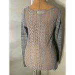 Hollister Co. Grey/Silver Long Sleeve Lace Sheer Top XS Casual Holiday Coquette Photo 1