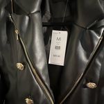Akira  NWT Black Pleather Jacket with Gold Details Photo 1