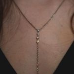 Boutique Gold Lariat Cubic Zirconia Crystal Stud Necklace Photo 0
