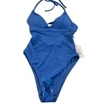 ANDIE The Lagos Halter One Piece Swimsuit Tie Back Horizon Blue Beach Pool Photo 1
