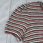 Madewell  Black and Red Striped Short Sleeve Top Photo 3