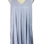 Free People  Beach Small Mini Dress V-Neck Stretch Pockets Oversized Ribbed Lilac Photo 0