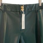 Chico's NWT Chico’s Faux Leather Wide Leg Cropped Pants  Dark Green Size Large/14 Photo 2