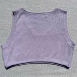 Free People FP Beach Light Purple Sleeveless Crop Top Sweater Vest Linen Size M Photo 3