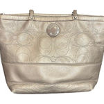 Coach ‎ Signature F19409 Leather Tote Shoulder Bag Purse Lavender Lining Photo 0