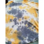 Sweet Romeo  Women's Yellow Tie Dye Thermal Thumbhole Long Sleeve Shirt Size S Photo 10