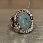 Paparazzi NWOT BEACH BIJOU - BLUE SHELL-LIKE IRIDESCENT FLECK SILVER RING - Photo 3