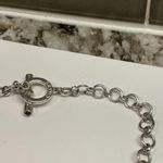 CHAPS Signed  Costume Necklace - Silver Tone / Blue Chain Photo 4