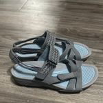 Baretraps  Gray Strappy Sandals with Blue Footbed Photo 4