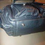 Botkier Metallic Teal Leather Tote Bag With Dual Front Pockets & Snap Closure Photo 3