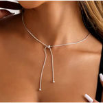 Boutique NEW Women'sā 925 Sterling Silver Lariat Ball Slide Necklace, Adjustable Photo 2