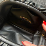 Understated Leather  mini crossbody bag, black, chain strap, scrunch clutch Photo 1