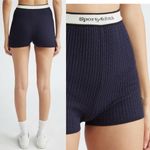 Sporty & Rich Serfi Logo Cable Knit Bike Shorts White Size L Photo 1