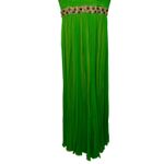 Mandalay Jade Green Gold Silk Beaded Maxi Long Gown Evening Formal Dress Women 8 Photo 8