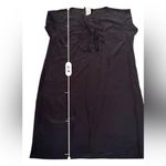 Max Mara Weekend 100% Silk Black Short Sleeve Ruffle Front Shift Dress Sz 12 US Photo 12