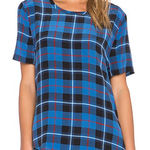 Equipment  Femme Kurt Plaid Riley Silk‎ Tee Blue Size XS Photo 0
