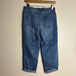 LOGO By Lori Goldstein LOGO Lavish Womens Blue Boyfriend Boho Patchwork cropped jeans size 6P Photo 7