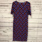 LuLaRoe  blue‎ red lattice print Julia dress Photo 4