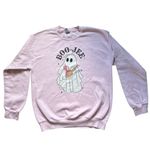 Gildan Boo-Jee Pink Spooky Graphic Ghost Sweatshirt Pullover Women M Photo 1