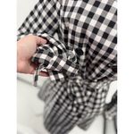 French Connection  Gingham Print Trench Coat Size Small Women’s Black White Check Photo 5