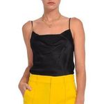 Cinq à Sept NWT Cinq a Sept Bow Marta Cami with Bow Closure in Black Silk. Size Small Photo 2