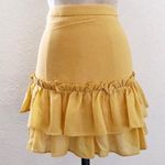 Revolve RUFFLE YELLOW MINI SKIRT SMALL Photo 0