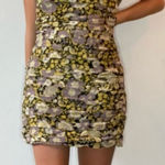 ZARA  Purple Yellow Scrunched One Shoulder Mini Dress Size Medium Photo 0