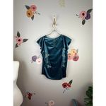 On The Road Teal Velvet Ruffle Top - Size - Small Photo 3