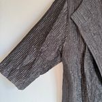 Eileen Fisher Mirage Crinkle Silk 3/4 Sleeve Jacquard Blazer Jacket Gray 1X Photo 2