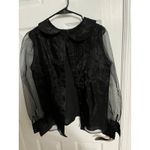 Night out Black sexy long‎ sleeve top size S Photo 1