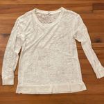 Club Monaco White Burnout Shirt Top Womens Medium Long Sleeves Knit Photo 2