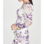 For Love & Lemons Revolve Wildflower Foil Lace Mini Dress in Lavender Sz small Photo 4