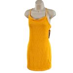 Urban Outfitters  Tyra Textured Strappy Back Mini Dress Yellow Orange -Medium Photo 3