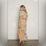 Rachel Pally  Crinkle Rae Maxi Dress Caftan Floral Yellow Medium Maternity Photo 4