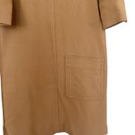 Marni Camel Tan Crepe Short Sleeve Round Neck Patch Pocket Shift Dress Size 38/2 Photo 3