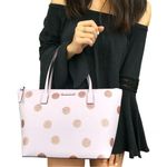 Kate Spade  Haven Lane Hani Small Tote Glitter Pink Polka Dot Top Zip Handbag Photo 0