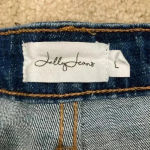 Jelly jeans High rise dark wash distressed denim shorts in size large Blue Photo 2