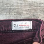 Gap  High Rise Stride Wide Leg Burgundy Jeans Women's A23 Photo 4