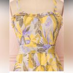 Saints + Secrets Ruffled Floral Yellow & Purple Casual Dress Size XS Cotton NWOT Photo 3